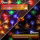 Solar Christmas Snowflake String Lights 100 LED 39 FT Outdoor Waterproof Fairy Lights with 8 Lighting Modes for Wedding, Party, Tree, Room, Garden, Patio, Yard, Home, Multicolor by GreenHaven Gardens