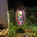 Hummingbird Solar Lanterns Glass & Metal Hanging Lantern Outdoor Waterproof 16" H Tabletop Light with Hollowed-Out Design for Garden Patio Table Decor Mother's Day Gift by GreenHaven Gardens