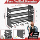 Power Tool Organizer Wall Mount, Metal Power Tool Storage Rack with Screwdriver Holder, Garage Tool Storage Shelves with Screwdriver Holder Plier Holder (Black, 4 Drills Holder) by GreenHaven Gardens