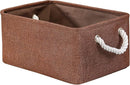 TheWarmHome Fabric Storage Basket for Home, Shelf, Closet - Canvas Bin for Dog Toys and Baby Items (Brown, 1 Pack, 13.8L9.8W6.7H) by TinyTreasures Baby Boutique
