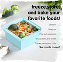 2-Cup Silicone Freezer Trays with Lids – Perfect for Meal Prep, Portion Control, and Easy Freezing-Meal Prep Container Molds for Soup,Leftovers (Aqua, 2 Pack) by TinyTreasures Baby Boutique
