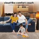 118" V Shaped Corner Modern Sofa Modular Sectional Cloud Couch,Deep Seat Upholstered Couches with Plush Corduroy Fabric for Living Room Furniture,Bedroom and Apartment,No Assembly Required,Blue by CozyNest Decor