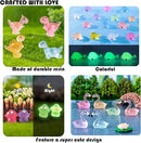 150pcs Mini Resin Animals Figures to Hide Luminous Tiny Animals Ducks Dinosaurs Flamingos Miniature Figurines Glow in the Dark for Fairy Garden Dollhouse Landscape Aquarium Potted Party Favor Decor by GreenHaven Gardens