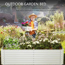 8x4x2ft Galvanized Raised Garden Bed Outdoor, Metal Garden Bed for Vegetables, Above Ground Garden Box for Flower, Steel Raised Beds for Gardening - White by GreenHaven Gardens