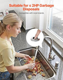 VEVOR Garbage Disposal Air Switch Kit, 3.5" Long Sink Top Air Switch for Food Waste Disposal, Brushed Silver Stainless Steel ON/OFF Air Push Button for Granite, Marble, and Quartz Countertops by CozyNest Decor
