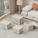 Fabric Storage Bins Cube Organizers with Flip-Top Lid and Handles,Storage Boxes for Organizing Home,Office,and Closet,Grey and Beige,3 Pack 10.2 X 7.9 X 6.7 in by CozyNest Decor