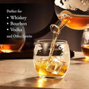 Whiskey Decanter Globe Set for Men with 4 Glasses, Bourbon, Rum, Scotch, Crystal Clear Decanter Sets - Whiskey Gifts for Men Dad Him (Globe Decanter) by CozyNest Decor