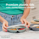 WeeSprout Suction Plates with Lids for Babies & Toddlers - 100% Silicone, Dinnerware Stays Put, Divided Design for Picky Eaters, Microwave & Dishwasher Friendly, 3 Pack by TinyTreasures Baby Boutique