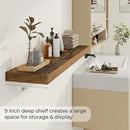 48 inch Floating Shelves for Wall Large Wall Mounted Shelves with Invisible Brackets, Brown Long Shelves for Bathroom, Living Room, Kitchen, Office, 48x9.1 inch deep Set of 2 by CozyNest Decor