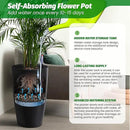 22" Tall Round Planter Set of 2, Self Watering Pots for Indoor Plants, Large Flower Pot Outdoor with Built-in Drainage and a Water Level Monitor, for Patio, Porch, Living Room, or Home Office, Black by CozyNest Decor