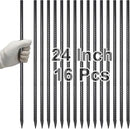 VVOKGO Rebar Stakes 24 Inch Ground Straight Concrete Form Stakes Heavy Duty (16pcs), 3/8" Diameter Metal Steel Spikes Anchors with Chisel Point End for Plant Support, Garden Border,Landscape Edging by CozyNest Decor