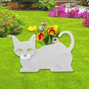 White Cat Planter Plant Pots,Cute Garden Cat Flower Planter,Cat Planters Birthday Gifts for Women,Office,Indoor/Outdoor Decor（12.5 * 5.6 * 7.8in） by GreenHaven Gardens