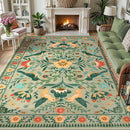 Moynesa Area Rugs 9x12 Living Room Washable, Ultra Thin Soft Boho Bird Bedroom Rug Easy Clean, Low Pile Indoor Multi Color Large Sage Green Carpet for Dining Room Kid Playroom Nursery by TinyTreasures Baby Boutique