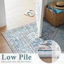 DCX Machine Washable Blue and Beige Area Rugs 5x7, Non Slip Stain Resistant Vintage Floral Rug for Living Room Bedroom Nursery, Soft Low Pile Large Carpet by CozyNest Decor