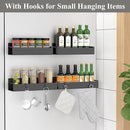 4 Pack Magnetic Spice Rack Organizer for Refrigerator and Oven, Black Fridge Organizers and Storage for Kitchen by CozyNest Decor