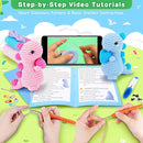 Heart Dinosaurs Crochet Kit for Beginners - 2PCS Blue and Pink Dinosaurs Crochet Kit with Step-by-Step Video Tutorials, Dinosaur Crochet Starter Kit for Adult Kid, Crochet Stuffed Animal Knitting Kit by TinyTreasures Baby Boutique