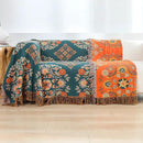 Throw Blanket for Couch Bed Chair,100% Cotton Soft Lightweight Blanket Rustic Quilt -Orange Floral Printed Farmhouse Decor Bed All Season Blankets,80"×90" by CozyNest Decor