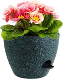 12 inch Large Self Watering Pots for Indoor Outdoor Plants, Flower Plant Pots with Mesh Drainage Holes for Garden House Plants, Plastic Planters for Home Plants, Black with Green Speckles by GreenHaven Gardens