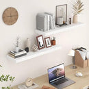 Fun Memories White Floating Shelves 36 Inch Long, 9 Inch Deep Wall Shelves Set of 2, 36 x 9 Floating Shelf for Wall, Rustic Wood Floating Shelves for Kitchen, Living Room, Bedroom by CozyNest Decor