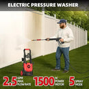Electric Pressure Washer, 2.5 Max GPM Power Washer with Foam Cannon, Powerwasher with 4 Nozzles, High Pressure Washer for Cars, Driveways, Patios, Decks by GreenHaven Gardens