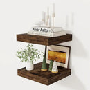 Fun Memories 12 Inch Floating Shelf, Rustic Wood Wall Shelves for Wall Decor & Storage, 12 x 12 Floating Shelf for Living Room, Bathroom, Bedroom, Rustic Brown, Set of 2 by CozyNest Decor
