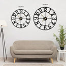 LEIKE 31 Inch Extra Large Wall Clock, Retro Decorative Oversized Silent Little Ticking Battery Operated,Black Metal Arabic Numerals Wall Clocks for Living Room,Office,Entrance Farmhouse Decor by CozyNest Decor