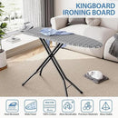 KINGBOARD Ironing Board, Foldable Iron Board with Iron Rest, Compact Ironing Board with Height Adjustable, Extra Thick Heat-Resistant Cover, Heavy-Duty Sturdy Metal Legs, 43x13 Grey by CozyNest Decor