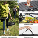 Folding Camping Table, Aluminum Roll Up Camping Table Adjustable Height with Storage Net and Bag, Lightweight Outdoor Table 32.2” X 16”, for Outdoor Travel BBQ Party Picnic, Black by GreenHaven Gardens