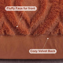 decorUhome Fall Throw Pillow Covers 12x20 Inch Set of 2, Soft Plush Decorative Faux Fur Rust Solid Couch Pillow Covers, Accent Farmhouse Neutral Lumbar Euro Pillow Cases for Sofa Bed Living Room by CozyNest Decor