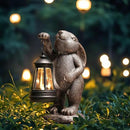 Garden Statues Rabbit with Solar Lantern,Lawn Garden Decor Outdoor Statue for Patio, Balcony, Yard Ornament,Ideal Rabbit Housewarming Gifts & Birthday Gifts for Grandma Mom Women by GreenHaven Gardens