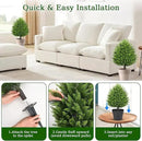 31" Artificial Cedar Topiary Ball Trees with Ground Spike,2 Pack Fake Pine Shrubs Bushes, UV Resistant Faux Evergreen Cypress Tree Plants for Indoor Outdoor Planters Front Porch Garden Decor by GreenHaven Gardens