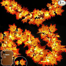 Timer & Thicker Leaves - 2 Pack Fall Garland with Lights Fall Hallowen Decorations Indoor Total 80 Leaves 40LED 13Ft Battery Operated Halloween Garland Thanksgiving Decor Home Indoor Outdoor Christmas by CozyNest Decor