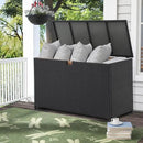 Super Patio Outdoor Patio Storage Box Waterproof, 120 Gallon Large Deck Box Wicker Storage Bin for Cushions, Garden Tools, Black by CozyNest Decor