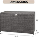 Super Patio Outdoor Patio Storage Box Waterproof, 120 Gallon Large Deck Box Wicker Storage Bin for Cushions, Garden Tools, Gray by CozyNest Decor