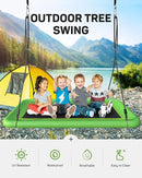 Tree Swing for Kids and Adults, 60" Waterproof Rectangle Platform Swing, 700lbs Heavy Duty with Adjustable Straps, Green by TinyTreasures Baby Boutique