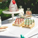 Display Wood Risers Wooden Stand 3 Tier Wood Racks Decorative Rectangular, 2 Set 6 Piece Cupcake Stands Cologne Perfume Organizer Dessert Showcase(Nature) by CozyNest Decor