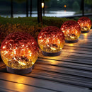 Solar Globe Lights Outdoor Waterproof - Cracked Glass Ball Lights for Garden, Patio, Yard, Lawn and Backyard Decor - Decorative Orbs for Outside by GreenHaven Gardens