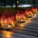 Solar Globe Lights Outdoor Waterproof - Cracked Glass Ball Lights for Garden, Patio, Yard, Lawn and Backyard Decor - Decorative Orbs for Outside by GreenHaven Gardens