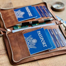 Personalized Leather Passport Holder, Handmade Travel Wallet with Card Slots, Pen Slot | Protector, Custom Engraved Passport Case for Men, Women or Family Organizer by TinyTreasures Baby Boutique