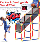 Kids Arcade Basketball Game with Electronic Scoreboard and Cheer Sounds, Indoor Outdoor Basketball Hoop with 4 Balls, Game Toy Gift for Ages 3-12 Boys and Girls by TinyTreasures Baby Boutique