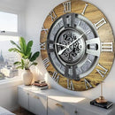 The Gears Clock Real Moving Gear Wall Clock England Line (Wood & Stone, 36 inches (90 cm)) by CozyNest Decor