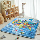 Baby Play Mat, 50x50 Playpen Mat with Super Soft Touch, Thick Activity Mat with Upgraded Anti-Slip Bottom, Machine Washable Crawling Mat for Floor & Picnic (Map) by TinyTreasures Baby Boutique