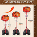 Kids Basketball Hoop for 1 2 3 4 5 6 Year Old Stand Adjustable Height 3.5ft-5.3ft Toddler Boy Basketball Hoop Indoor Mini Basketball Hoops Goal Ball Games Toys for Girl Boy Age 1-3 2-4 3-5 by TinyTreasures Baby Boutique