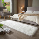 AMTOVO Faux Fur Rug, White Ultra Soft Fluffy Shag Sheepskin Rug, 2 x 6 ft Runner Area Rugs for Bedroom Sofa Throw Cushion Room Decor, Rectangle by CozyNest Decor