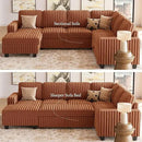 Belffin Corduroy Sleeper Sofa Bed with Storage Chaise Modular Sectional Sofa Couch with Pull Out Bed L Shaped Sectional Couches for Living Room Brick Red Couch by CozyNest Decor