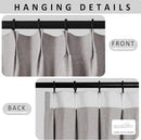 Macochico Pinch Pleated Full Blackout Curtains for Bedroom Living Room Browish Grey Linen Curtains Thermal Insulated and Noise Reducing Window Panels with Tieback Shabby Chic Decor 84”Wx84”L 1 Panel by CozyNest Decor