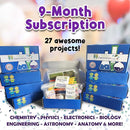 Stem Learning 9 Monthly Subscription Box Kits w/ 27 Projects - Summertime Remote School Building Toys - Science, Technology, Engineering, Mathematics - Activities for Kids Boys & Girls Ages 7-12 by TinyTreasures Baby Boutique