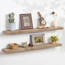 Floating Shelves | 8" Deep Rustic Reclaimed Barnwood Wall Hanging Shelves with Invisible Heavy-Duty Metal Bracket | Wall Mounted | Farmhouse Style | 36 inches, 2 PCs, Distressed Natural by CozyNest Decor