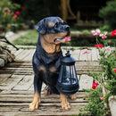 Notakia Resin Dog Rottweiler Statues and Sculptures with Solar Led Home Garden Decoration Windproof Lamp Outdoor Lighting Decor (Rottweiler &LED) by GreenHaven Gardens