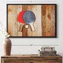 ElephantStock Ping Pong Wall Art - Horizontal Framed Canvas - 1-Piece Living Room Wall Decor - Photography Canvas Print - Brown and Red Decor for Wall - 25" X 17" by CozyNest Decor